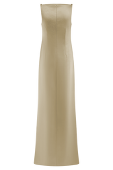 Violet Sleeveless Satin Maxi Dress - Blush Gold